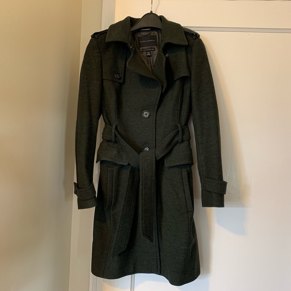 Banana Republic Black Wool Trench Coat